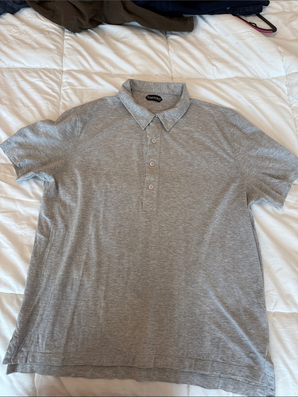 Tom Ford Heather Gray Short-Sleeve Polo Shirt